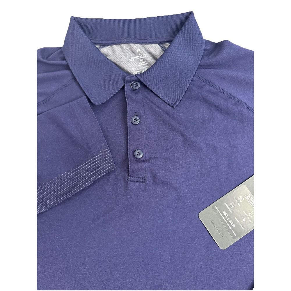 Fabletics Men's Training Day‎ Casual Golf Long Sleeve Polo, Navy Size Large NWT